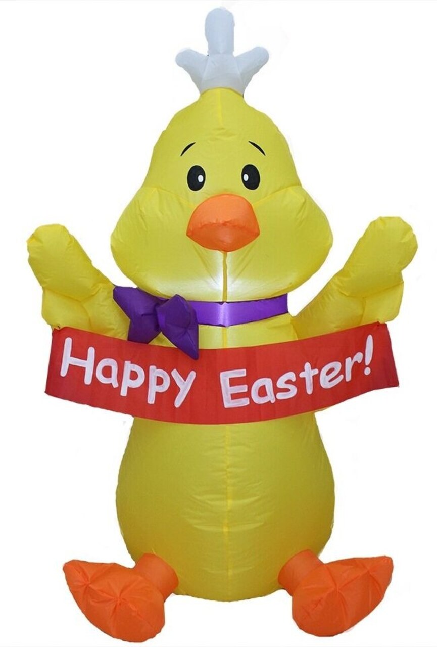 Easter Decorations Outdoor Inflatable Airblown Easter Bunny Easter Eggs Basket